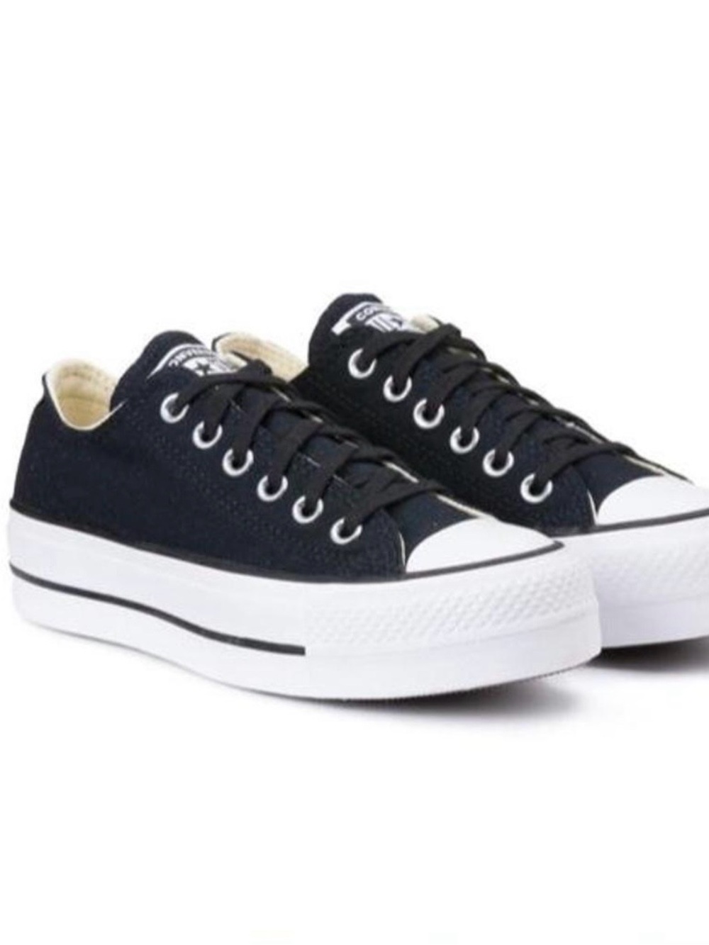 Converse platform Low-Top Canvas Sneakers - Black & White